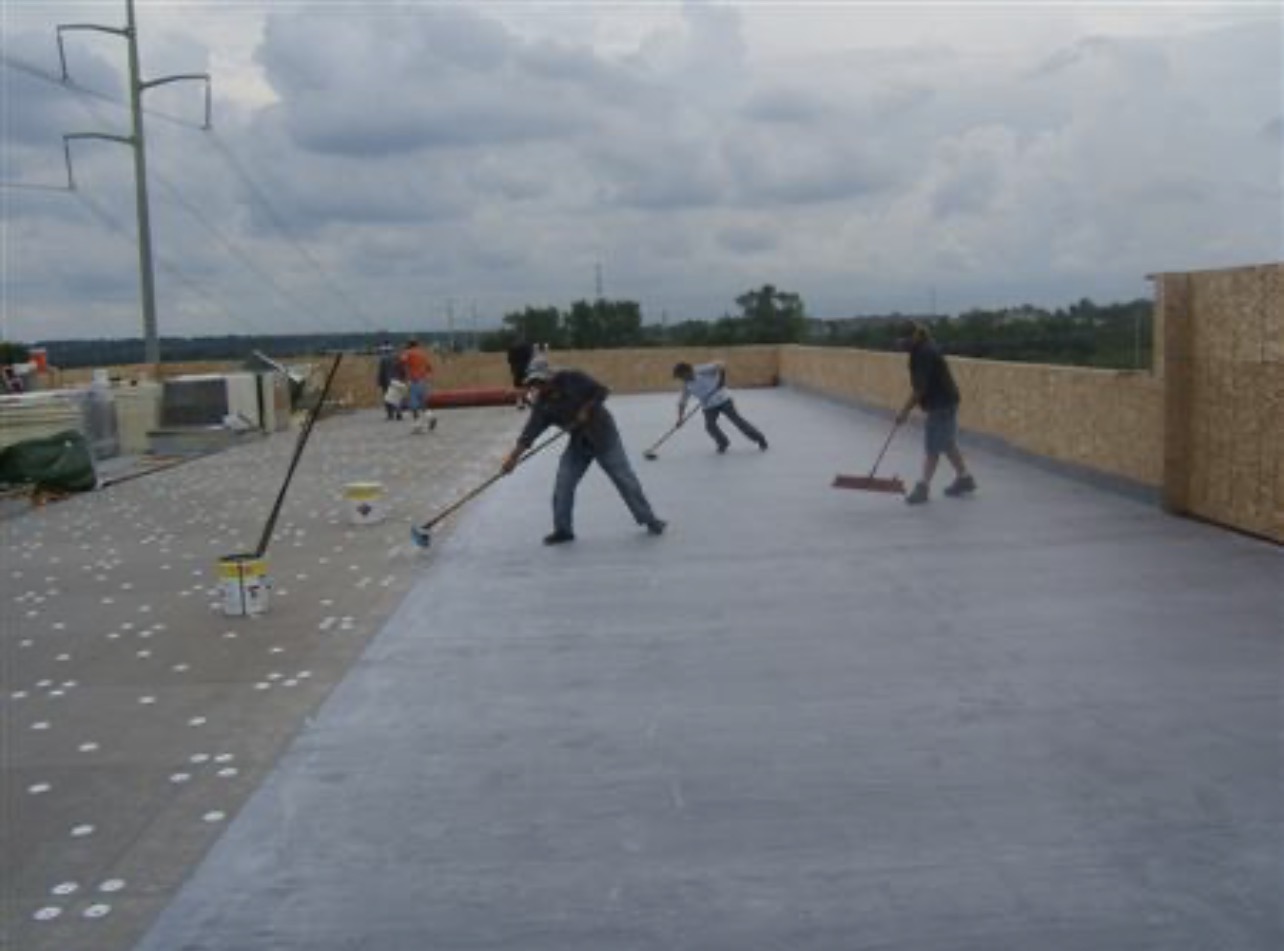 Commercial roofing installation project
