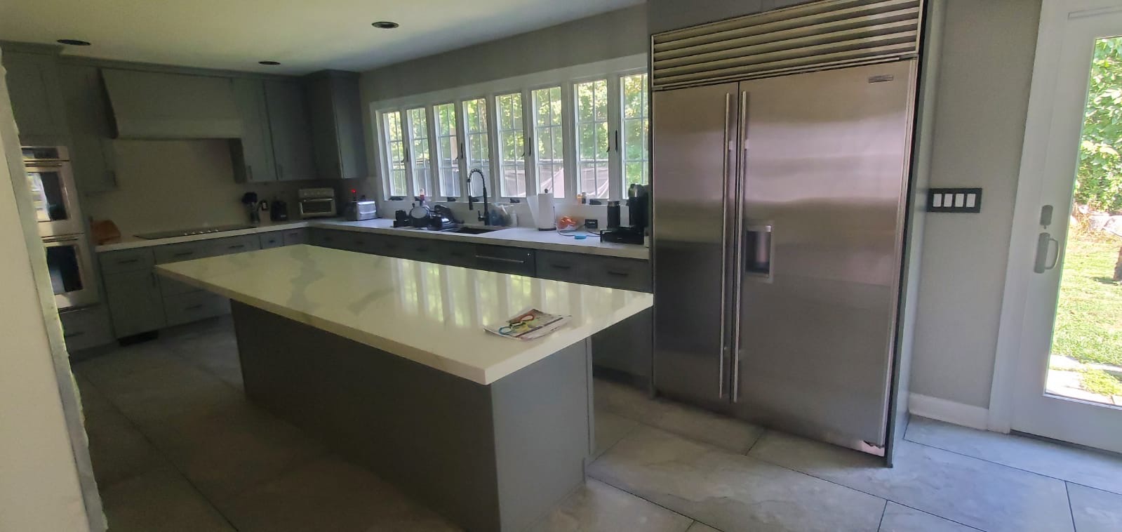Spacious kitchen structural framing and remodel phase