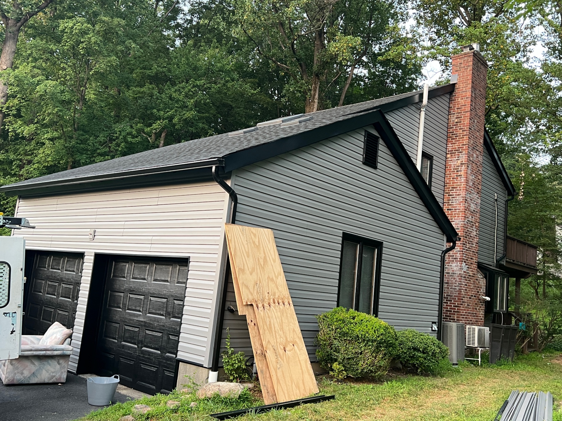 Completed residential modern siding exterior